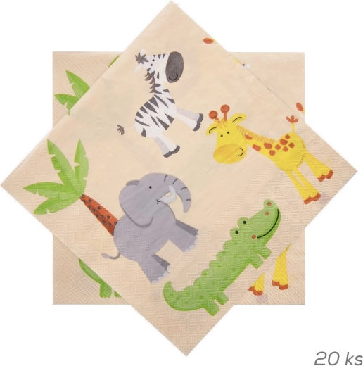 Papierové obrúsky zoo 33 × 33 cm 20 ks