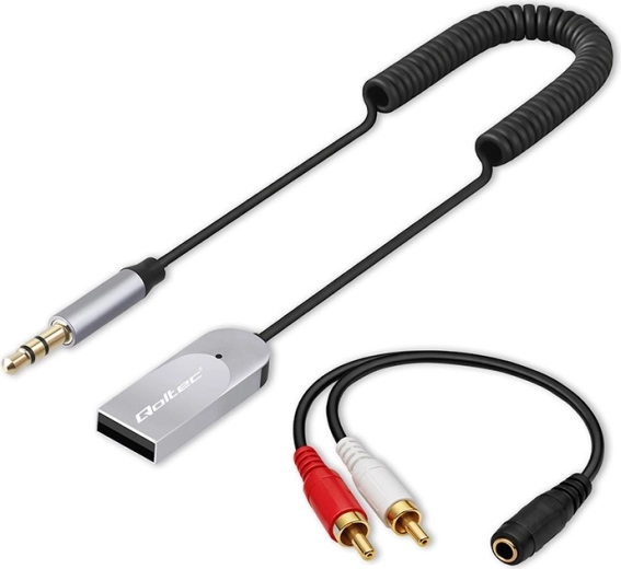 bezdrôtový Bluetooth 6.0 audio prijímač pre domov a auto s 2× RCA, 3,5 mm AUX a USB napájaním, mikrofón