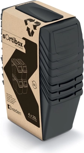 Sada triediacich košov SORTIBOX 4×25 l čierna – Prosperplast