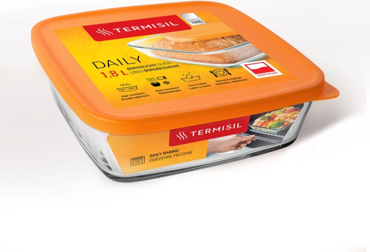 Plastová úložná dóza 1,8 l s oranžovým vekom