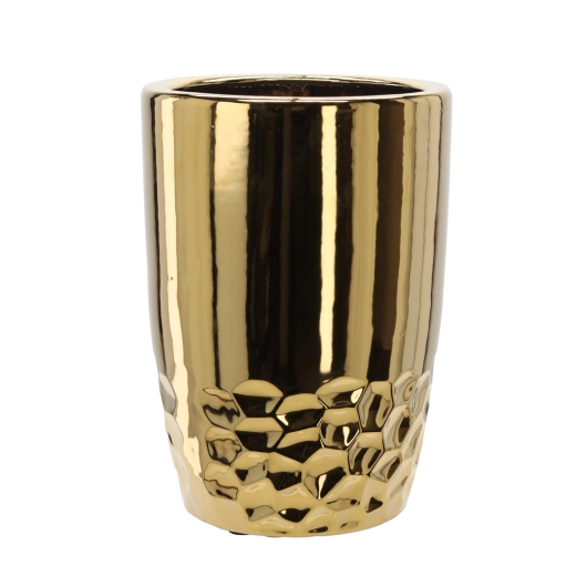 Keramický obal na kvetináč 30,5 × 30,5 × 42,5 cm zlatý