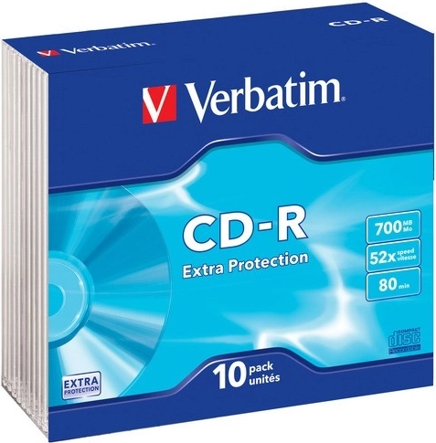 Verbatim CD-R Extra Protection 700 MB 52x Slim Case – 10 ks