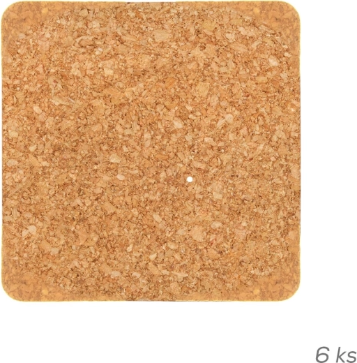 Korkové podtácky 9,5 × 9,5 cm (6 ks)