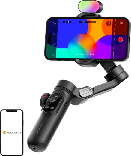 Aochuan Smart X Pro 3-osový stabilizátor na mobil s RGB svetlom, čierny