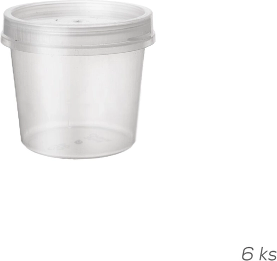 Sada plastových dóz s viečkom 50 ml (6 ks)