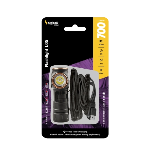 Technik L05 čelová a vrecková baterka SST20, 700 lm, USB‑C