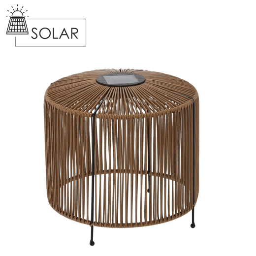 Hnedý solárny LED lampáš 25 cm