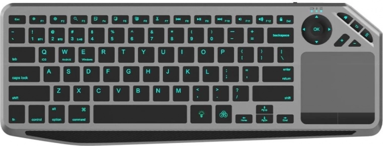 Bezdrôtová klávesnica s touchpadom a LED podsvietením