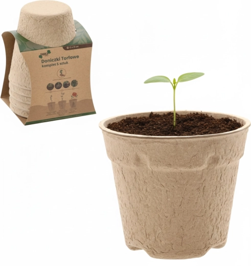 Sada 5 rašelinových kvetináčov 10 × 10 cm