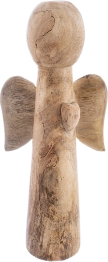 Drevený anjel z mangového dreva, 21 cm