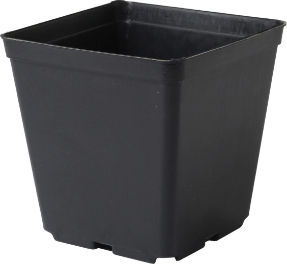 Odľahčený hranatý kvetináč 9 × 9 × 10 cm, čierny (10 ks)