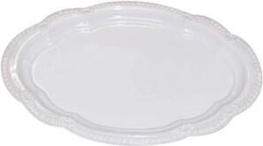 Oválny servírovací tác s ozdobným lemom 25 × 17 cm, mix farieb