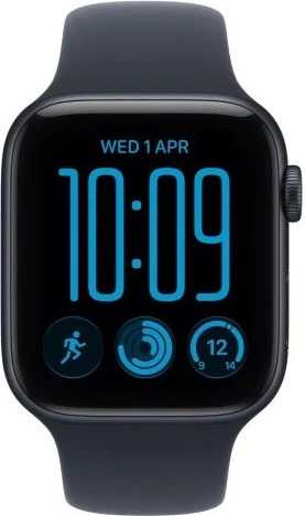 Apple Watch SE 3 GPS 40 mm s hliníkovým puzdrom vo farbe polnoc a tmavomodrým športovým remienkom S/M