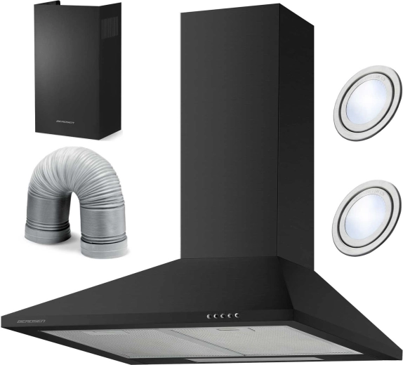 Komínový kuchynský odsávač 60 cm Berdsen BT-214 čierny