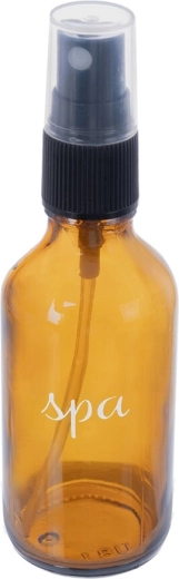 Kozmetická fľaštička SPA 60 ml z hnedého skla s rozprašovačom