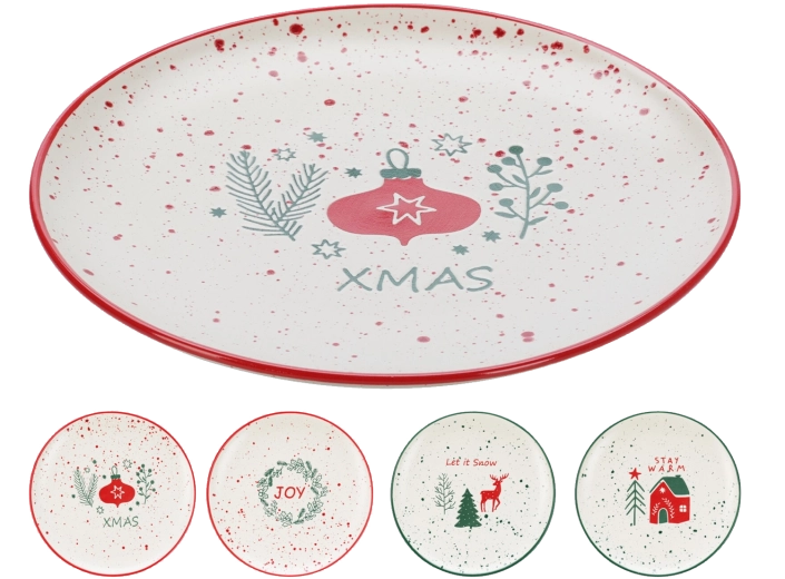 Vianočný dezertný tanier 20 cm z porcelánu New Bone China s motívom soba