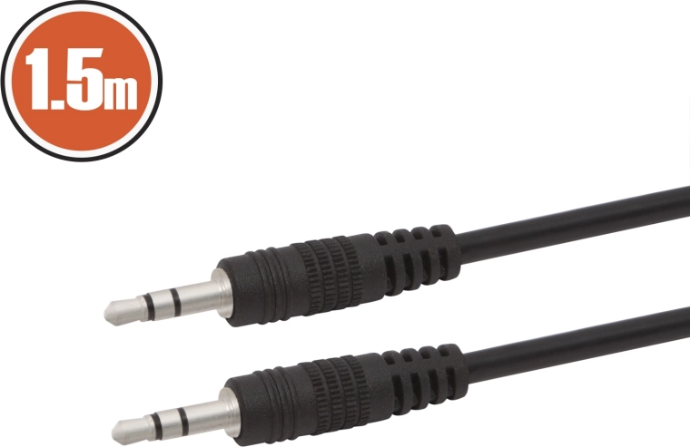Audio kábel Jack 3,5 mm – Jack 3,5 mm, 1,5 m, čierny