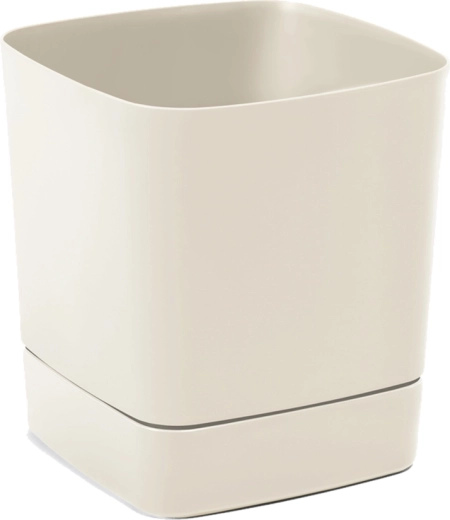 Kvetináč s podmiskou Clima 160 × 160 mm béžový