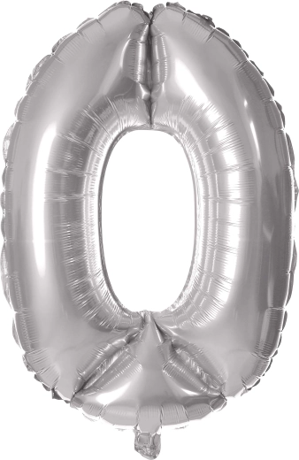 Fóliový balónik číslica 0 30 cm strieborný TORO