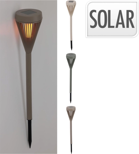 Solárna záhradná lampa LED z polypropylénu, matný mix farieb, priemer 7,5 cm, výška 43 cm
