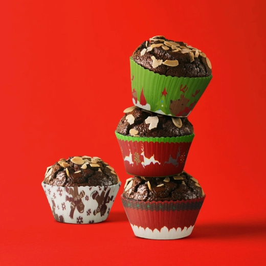 Vianočné papierové košíčky na muffiny, 100 ks