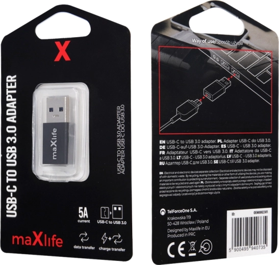 Maxlife adaptér USB‑C na USB 3.0