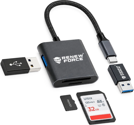 Čítačka kariet USB-C 3 v 1 Renew Force