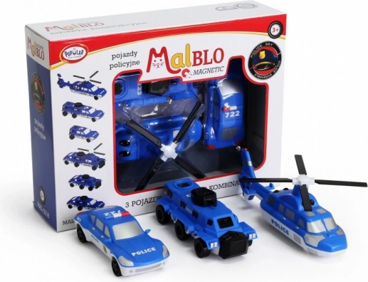 MalBlo magnetické policajné vozidlá – kreatívna stavebnica pre deti