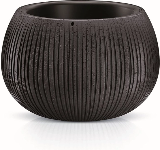 Kvetináč beton bowl s vložkou 14,4 cm – čierny