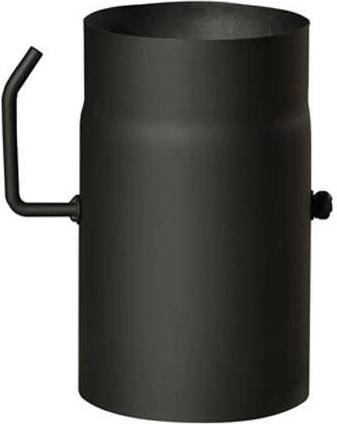 Dymová rúra s klapkou 150 mm, dĺžka 250 mm, čierna