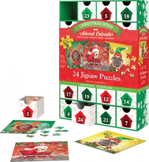 Eurographics puzzle adventný kalendár – Vianočné psíky