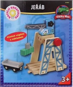 MAXIM Drevený žeriav s doplnkami k vláčikovej dráhe
