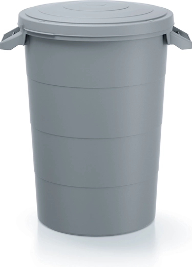 Plastová nádoba s úchytmi Smooth 80 l svetlosivá