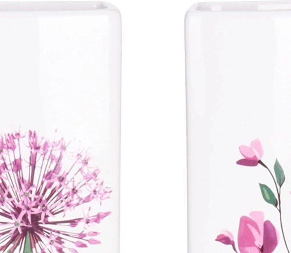 Kvalitná biela keramika s kvetinovým motívom