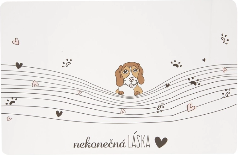 Prostieranie z umelej hmoty Nekonečná láska s motívom psa 43 × 28 cm