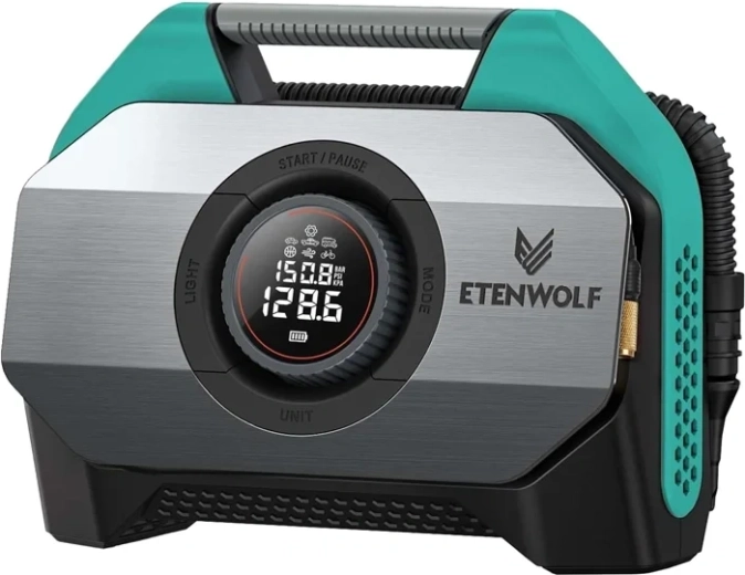 Autokompresor Etenwolf S6 s powerbankou 19 200 mAh, 11,03 bar, modrý