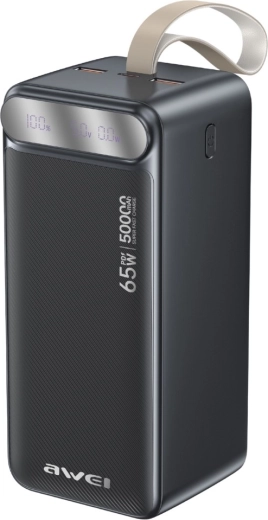 Awei powerbanka 50 000 mAh 65 W PD s LED displejom (2× USB-A, USB-C) - 1 kus