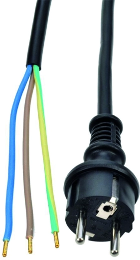 Solight flexo šnúra gumová 3× 1 mm² čierna 2,5 m