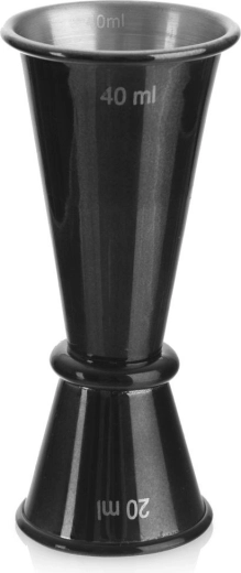 Barová odmerka z nehrdzavejúcej ocele BLACK 20/40 ml