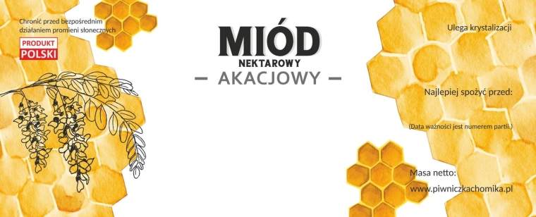 Sada 100 etikiet na agátový kvetový med 154 × 60 mm