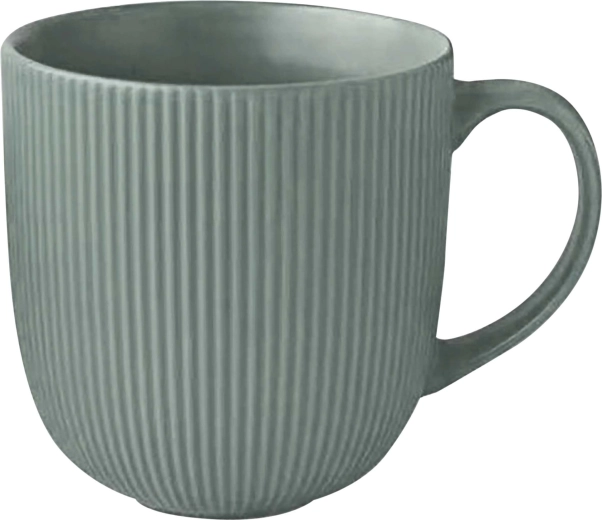 Keramický hrnček KITCHISIMO 510 ml rebrovaný zelenošedý