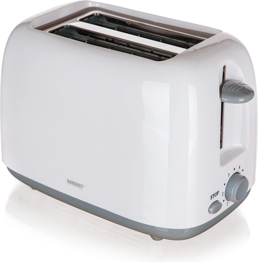 Hriankovač na 2 toasty, 750 W, bielo‑sivý
