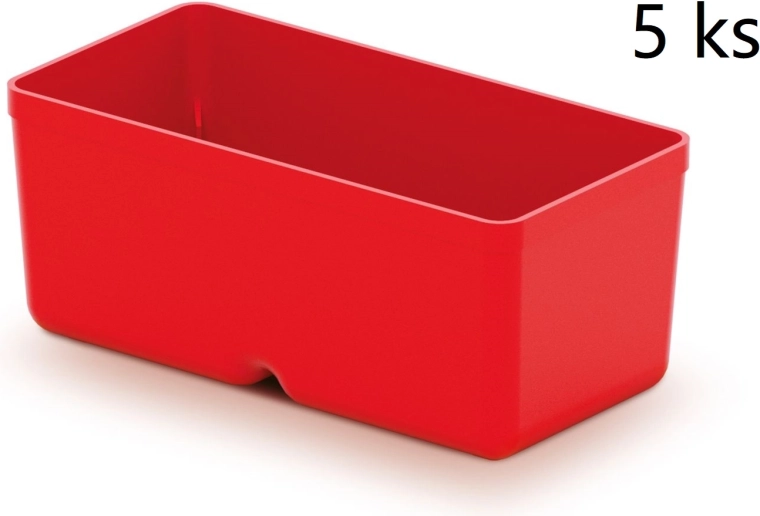 Sada 5 plastových boxov na náradie Unite Box, červená, 110 × 55 × 132 mm