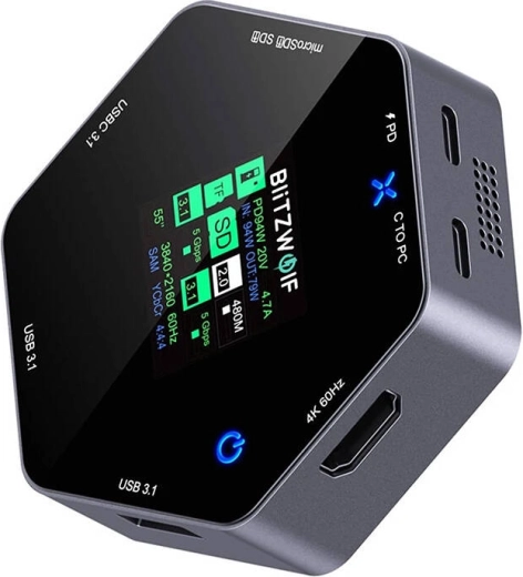 Blitzwolf 8v1 Dokovacia Stanica BW-TH16 USB 100W S LCD Displejom