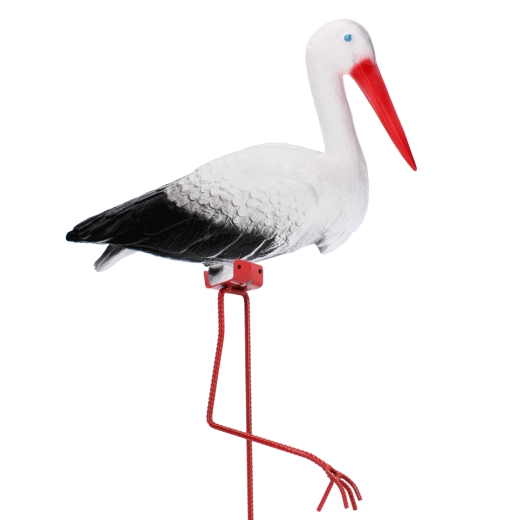 Veľký plastový bocian na drôte – záhradná dekorácia