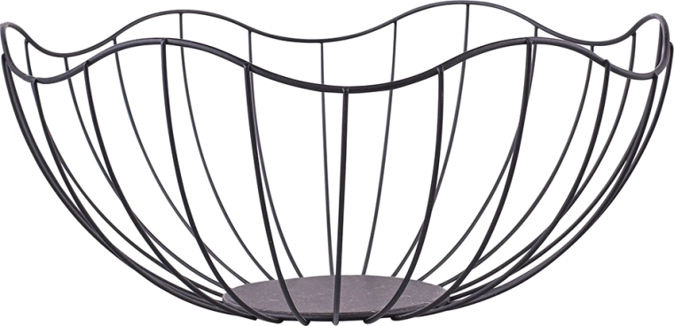 Kovový drôtený košík Altom design, čierny, 28 × 12 cm