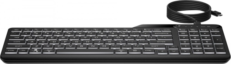 HP 400 podsvietená drôtová klávesnica čierna