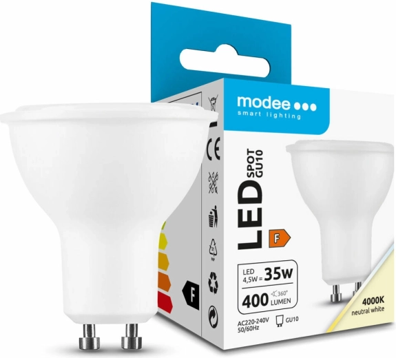LED žiarovka GU10 4,5 W 400 lm neutrálna biela MODEE LIGHTING