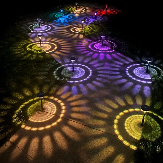 Solárne zapichovacie svietidlo s teplým bielym a RGB LED osvetlením, čierne