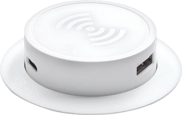 Solight výsuvná bezdrôtová nabíjačka Qi 15 W s USB-A a USB-C PD 20 W, biela